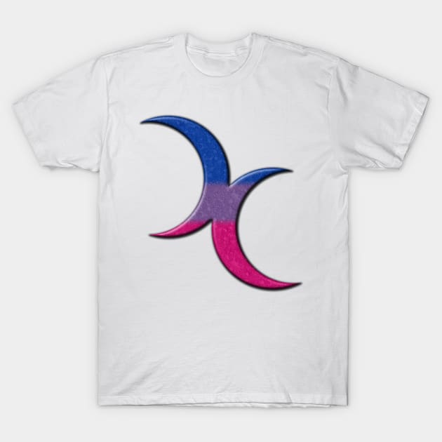 Bisexual Pride Flag Colored Crescent Moons Symbol T-Shirt by LiveLoudGraphics